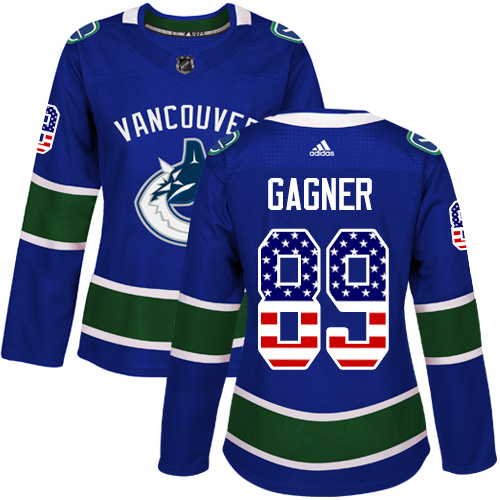 Women's Adidas Vancouver Canucks #89 Sam Gagner Authentic Blue USA Flag Fashion NHL Jersey
