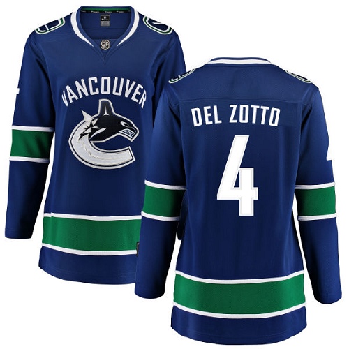 Women's Vancouver Canucks #4 Michael Del Zotto Fanatics Branded Blue Home Breakaway NHL Jersey