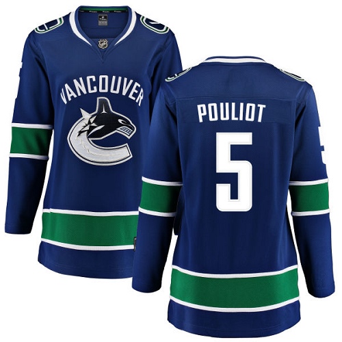 Women's Vancouver Canucks #5 Derrick Pouliot Fanatics Branded Blue Home Breakaway NHL Jersey