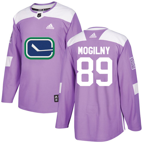 Men's Adidas Vancouver Canucks #89 Alexander Mogilny Authentic Purple Fights Cancer Practice NHL Jersey