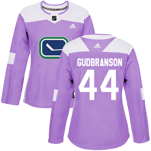 Women's Adidas Vancouver Canucks #44 Erik Gudbranson Authentic Purple Fights Cancer Practice NHL Jersey