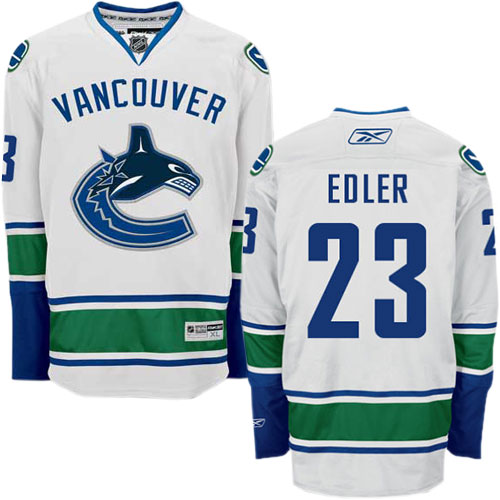 Men's Reebok Vancouver Canucks #23 Alexander Edler Authentic White Away NHL Jersey