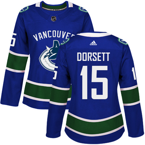 Women's Adidas Vancouver Canucks #15 Derek Dorsett Authentic Blue Home NHL Jersey