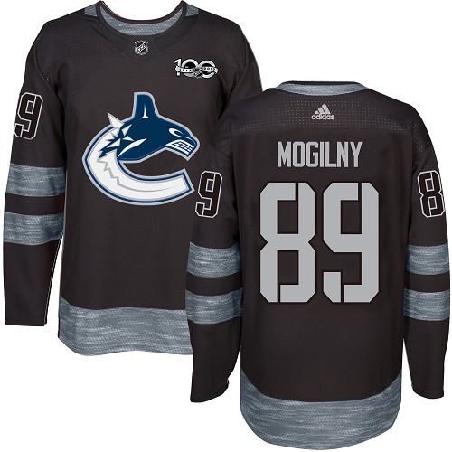 Men's Adidas Vancouver Canucks #89 Alexander Mogilny Premier Black 1917-2017 100th Anniversary NHL Jersey