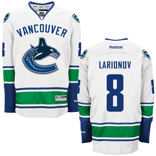 Men's Reebok Vancouver Canucks #8 Igor Larionov Authentic White Away NHL Jersey