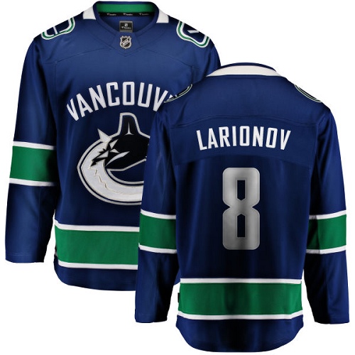 Men's Vancouver Canucks #8 Igor Larionov Fanatics Branded Blue Home Breakaway NHL Jersey