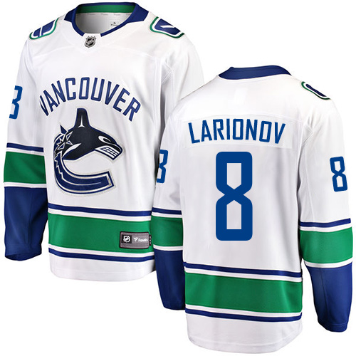Men's Vancouver Canucks #8 Igor Larionov Fanatics Branded White Away Breakaway NHL Jersey