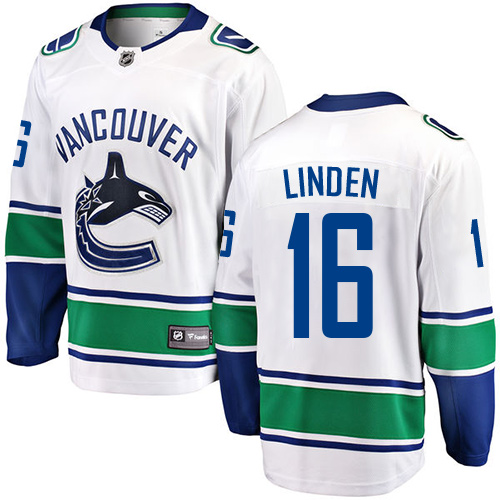 Men's Vancouver Canucks #16 Trevor Linden Fanatics Branded White Away Breakaway NHL Jersey