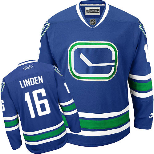 Youth Reebok Vancouver Canucks #16 Trevor Linden Authentic Royal Blue Third NHL Jersey