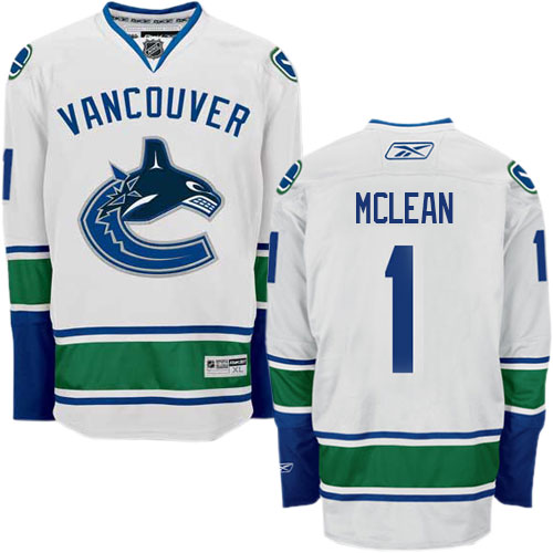 Men's Reebok Vancouver Canucks #1 Kirk Mclean Authentic White Away NHL Jersey