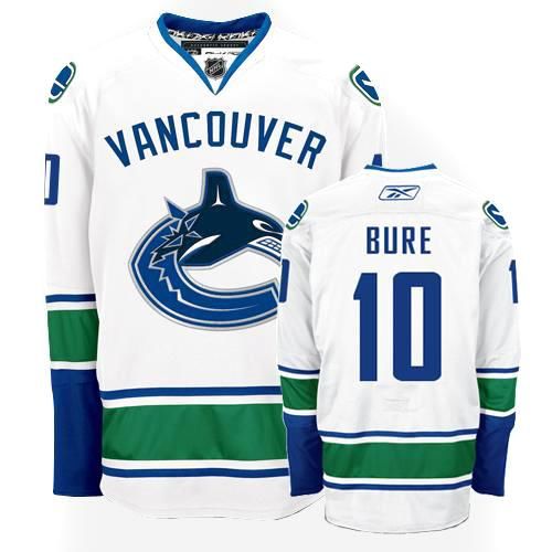 Men's Reebok Vancouver Canucks #10 Pavel Bure Authentic White Away NHL Jersey
