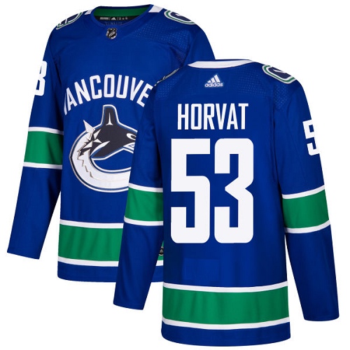 Men's Adidas Vancouver Canucks #53 Bo Horvat Premier Blue Home NHL Jersey