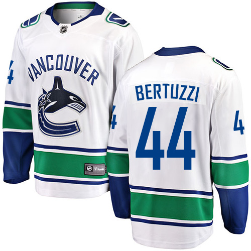 Youth Vancouver Canucks #44 Todd Bertuzzi Fanatics Branded White Away Breakaway NHL Jersey