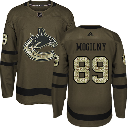 Men's Adidas Vancouver Canucks #89 Alexander Mogilny Premier Green Salute to Service NHL Jersey