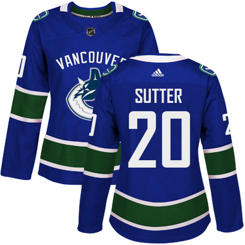 Women's Adidas Vancouver Canucks #20 Brandon Sutter Authentic Blue Home NHL Jersey