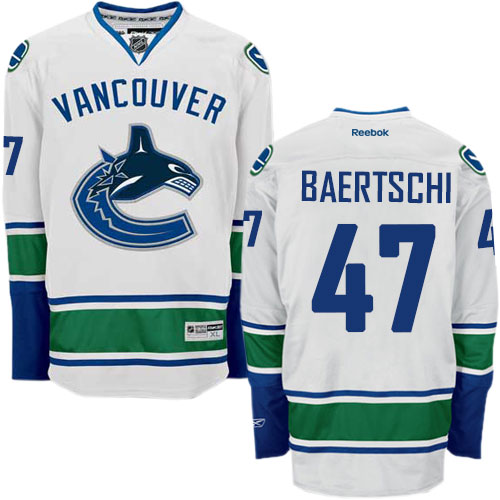 Youth Reebok Vancouver Canucks #47 Sven Baertschi Authentic White Away NHL Jersey