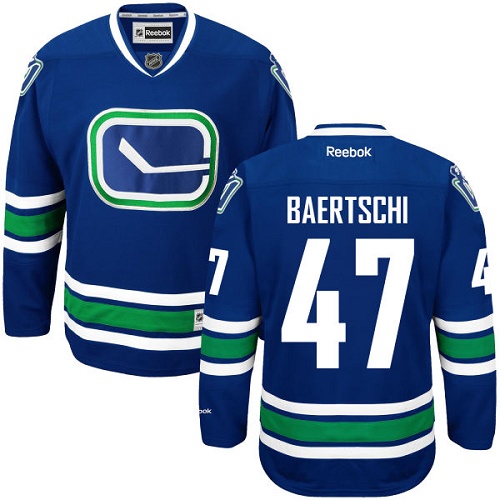 Women's Reebok Vancouver Canucks #47 Sven Baertschi Authentic Royal Blue Third NHL Jersey