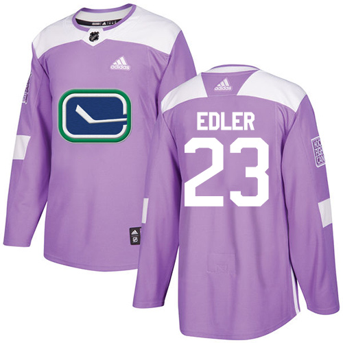 Youth Adidas Vancouver Canucks #23 Alexander Edler Authentic Purple Fights Cancer Practice NHL Jersey
