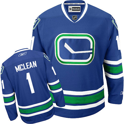 Youth Reebok Vancouver Canucks #1 Kirk Mclean Authentic Royal Blue Third NHL Jersey