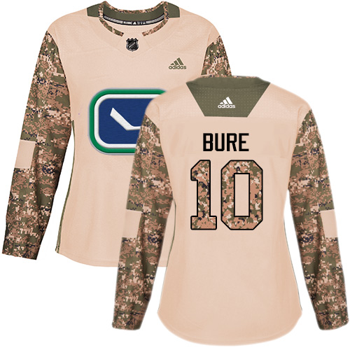 Women's Adidas Vancouver Canucks #10 Pavel Bure Authentic Camo Veterans Day Practice NHL Jersey