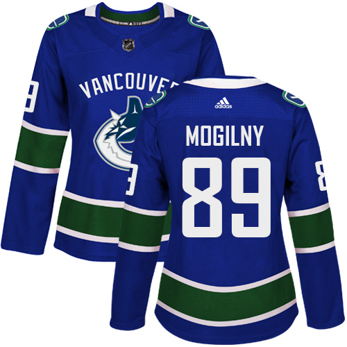 Women's Adidas Vancouver Canucks #89 Alexander Mogilny Authentic Blue Home NHL Jersey