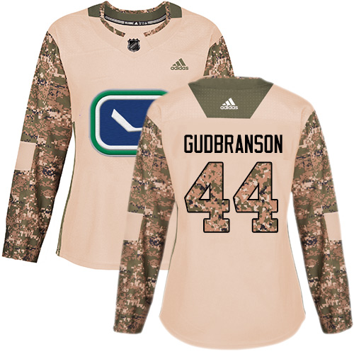 Women's Adidas Vancouver Canucks #44 Erik Gudbranson Authentic Camo Veterans Day Practice NHL Jersey