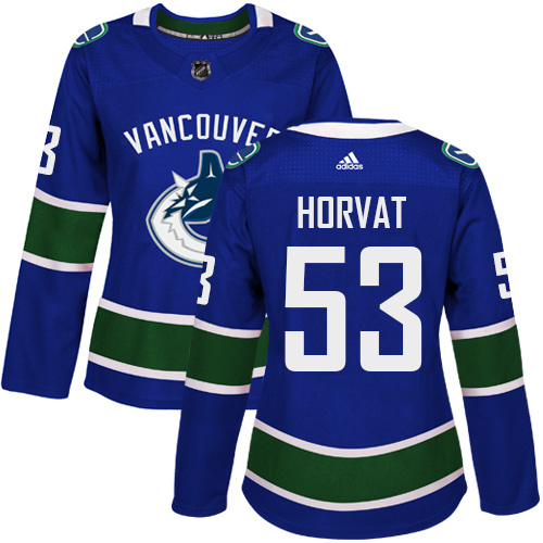 Women's Adidas Vancouver Canucks #53 Bo Horvat Premier Blue Home NHL Jersey