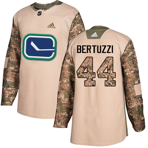 Youth Adidas Vancouver Canucks #44 Todd Bertuzzi Authentic Camo Veterans Day Practice NHL Jersey