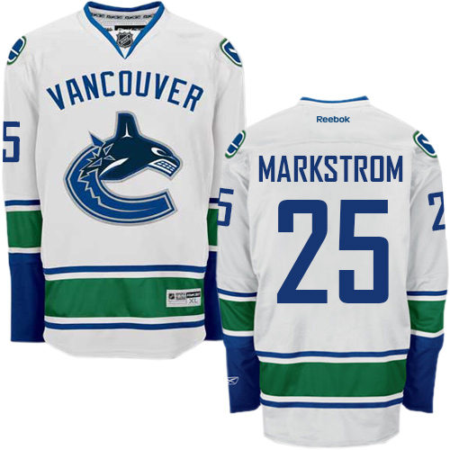Youth Reebok Vancouver Canucks #25 Jacob Markstrom Authentic White Away NHL Jersey