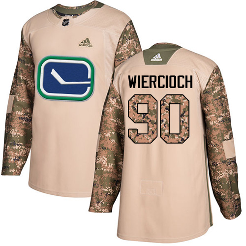 Men's Adidas Vancouver Canucks #90 Patrick Wiercioch Authentic Camo Veterans Day Practice NHL Jersey