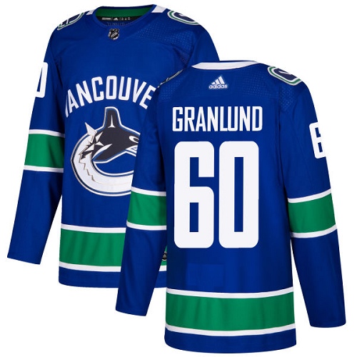 Men's Adidas Vancouver Canucks #60 Markus Granlund Premier Blue Home NHL Jersey