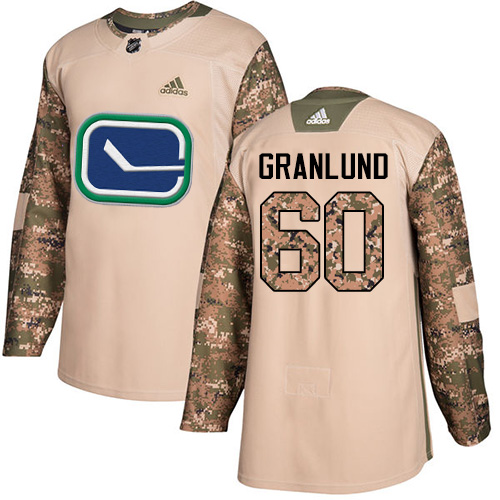 Men's Adidas Vancouver Canucks #60 Markus Granlund Authentic Camo Veterans Day Practice NHL Jersey