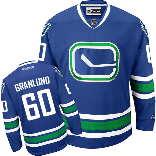 Men's Reebok Vancouver Canucks #60 Markus Granlund Authentic Royal Blue Third NHL Jersey