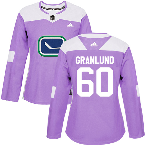 Women's Adidas Vancouver Canucks #60 Markus Granlund Authentic Purple Fights Cancer Practice NHL Jersey