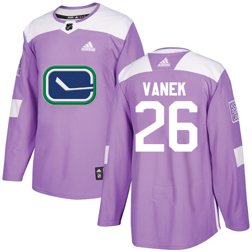 Men's Adidas Vancouver Canucks #26 Thomas Vanek Authentic Purple Fights Cancer Practice NHL Jersey