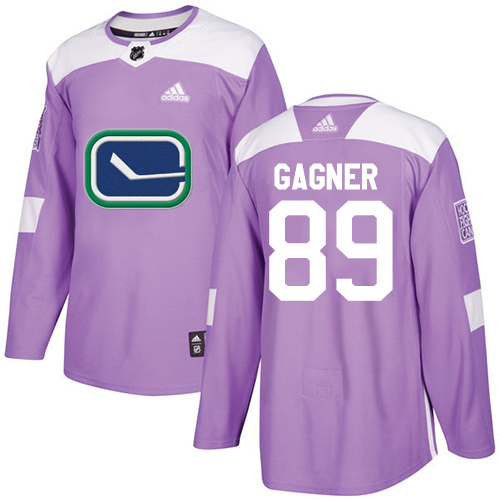 Youth Adidas Vancouver Canucks #89 Sam Gagner Authentic Purple Fights Cancer Practice NHL Jersey