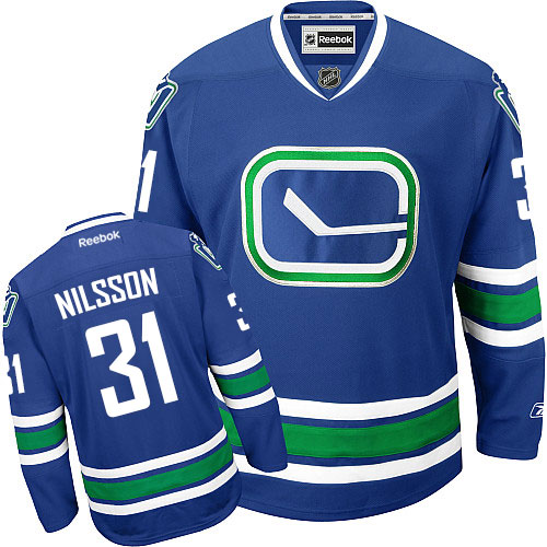 Men's Reebok Vancouver Canucks #31 Anders Nilsson Authentic Royal Blue Third NHL Jersey