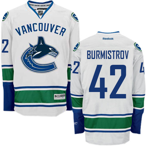 Men's Reebok Vancouver Canucks #42 Alex Burmistrov Authentic White Away NHL Jersey