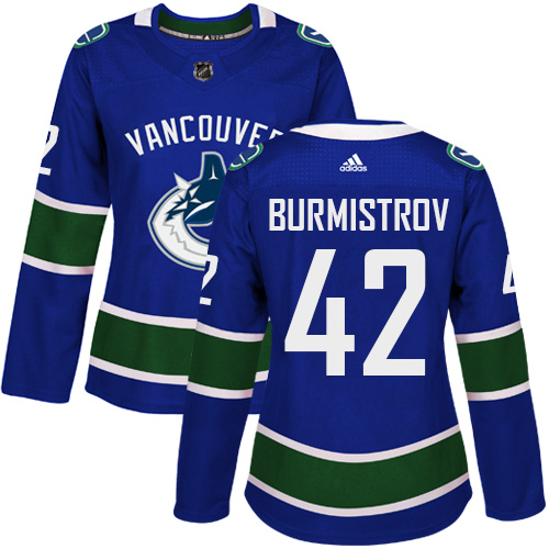Women's Adidas Vancouver Canucks #42 Alex Burmistrov Authentic Blue Home NHL Jersey