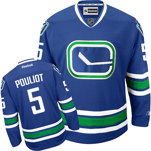 Men's Reebok Vancouver Canucks #5 Derrick Pouliot Authentic Royal Blue Third NHL Jersey