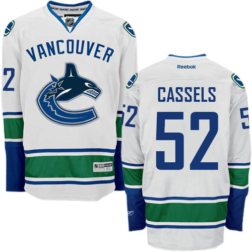 Men's Reebok Vancouver Canucks #52 Cole Cassels Authentic White Away NHL Jersey