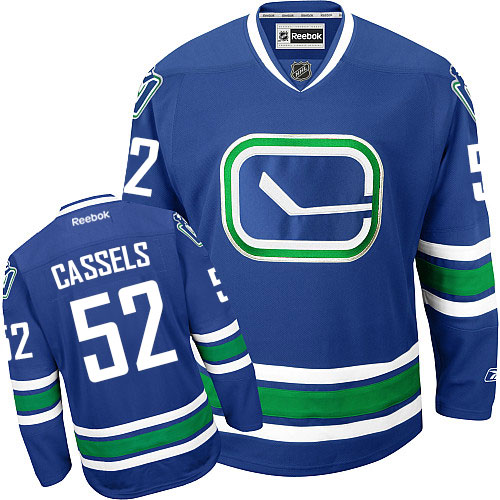 Youth Reebok Vancouver Canucks #52 Cole Cassels Premier Royal Blue Third NHL Jersey