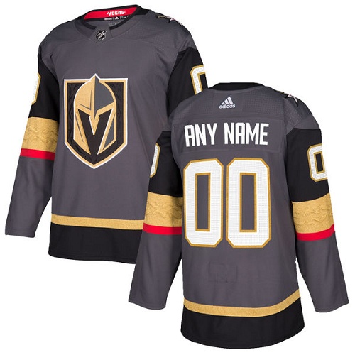 Men's Adidas Vegas Golden Knights Customized Authentic Gray Home NHL Jersey