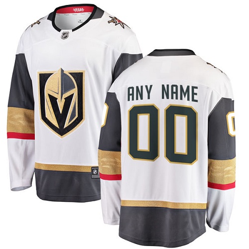 Youth Vegas Golden Knights Customized Authentic White Away Fanatics Branded Breakaway NHL Jersey