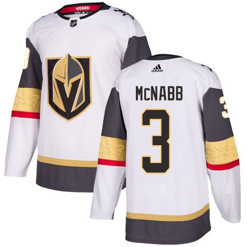 Men's Adidas Vegas Golden Knights #3 Brayden McNabb Authentic White Away NHL Jersey