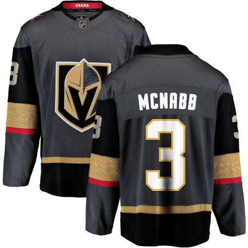 Men's Vegas Golden Knights #3 Brayden McNabb Authentic Black Home Fanatics Branded Breakaway NHL Jersey