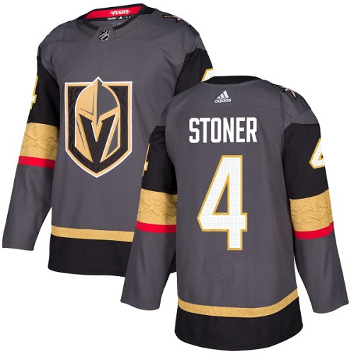 Men's Adidas Vegas Golden Knights #4 Clayton Stoner Premier Gray Home NHL Jersey