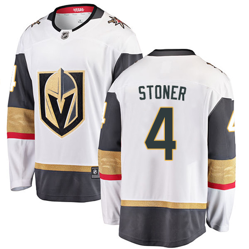 Youth Vegas Golden Knights #4 Clayton Stoner Authentic White Away Fanatics Branded Breakaway NHL Jersey