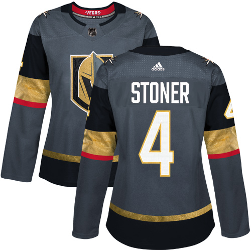 Women's Adidas Vegas Golden Knights #4 Clayton Stoner Premier Gray Home NHL Jersey