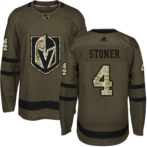 Men's Adidas Vegas Golden Knights #4 Clayton Stoner Premier Green Salute to Service NHL Jersey